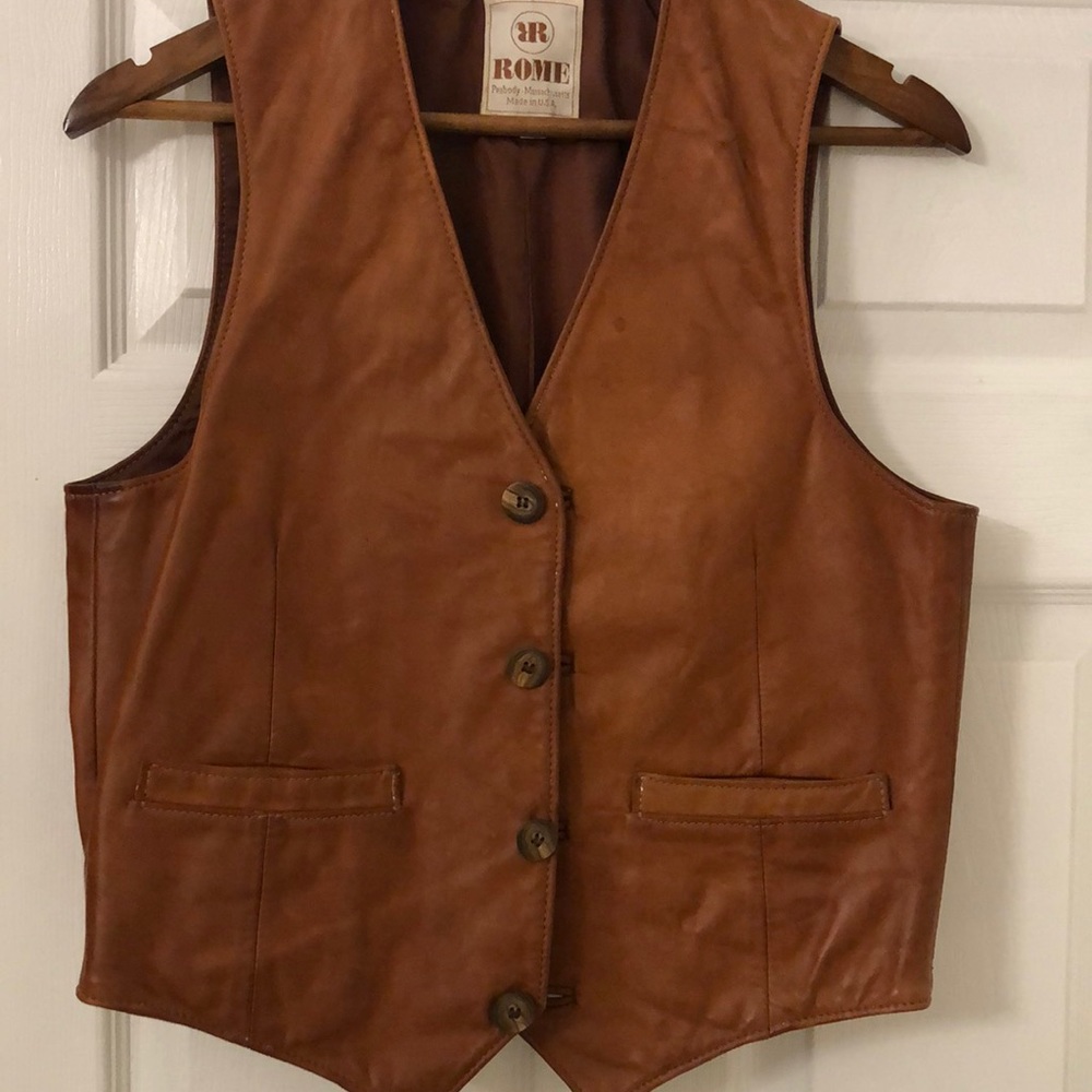 Lined leather vest